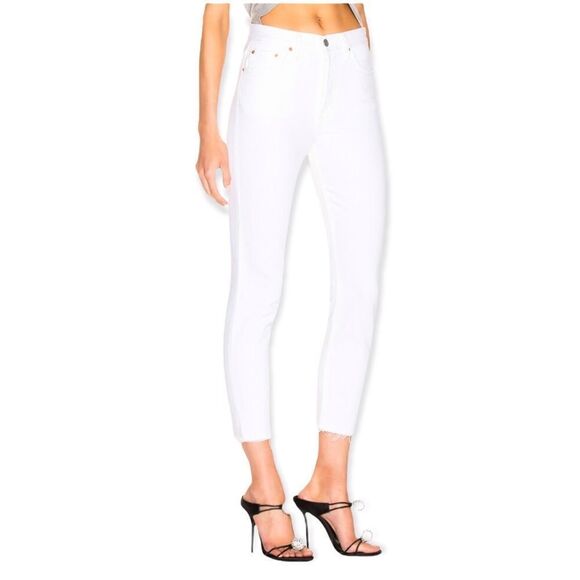 NWT! GRLFRND Karolina White Flag High Rise Rigid Denim Skinny Ankle Crop Jeans - Picture 2 of 13